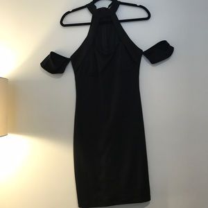 Mystic cut shoulder black dress